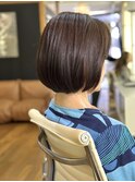大人ぱっつんボブ+オーガニックカラー+生コラーゲンTR