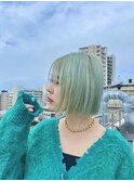 【kanae/藤沢】切りっぱなしボブ/ペールグリーン