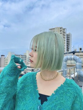 スタイル スマート サロン(STYLE smart salon) 【kanae/藤沢】切りっぱなしボブ/ペールグリーン