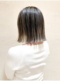 【morio】札幌ボブ 切りっぱなしバレイヤージュボブ