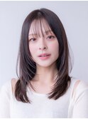 20代30代ミディアム顔周りレイヤーカット髪質改善トリートメント