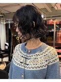 △癖毛風ボブパーマミディアムパーマデジタルパーマ韓国パーマ