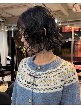 アクアオモテサンドウ(ACQUA omotesando) △癖毛風ボブパーマミディアムパーマデジタルパーマ韓国パーマ