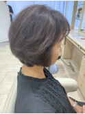 40代50代60代髪型ボリュームアップボブミセスボブ艶カラー