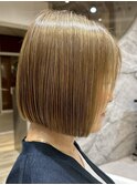 表参道丸みショートボブレイヤーカット切りっぱなしボブウルフ◯