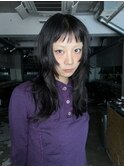 ★黒髪レイヤーシャギーレイヤーウルフカットハッシュカット