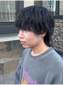 無造作シャドウパーマ マッシュウルフ