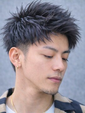 ルシードスタイル ボーグル岐阜店(LUCIDO STYLE BOGL) 黒髪マッシュ　ジェンダーレス　抜け感スパイキーショート