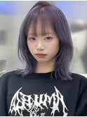ボブウルフブルーラベンダーブリーチ春カラーショートボブ顔周り