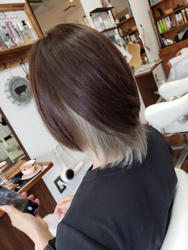 アンド ナップ(nap) インナーカラー ホワイトシルバー