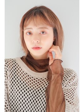 ガリカ 横浜(Gallica) ハイトーンベージュミディアムボブ/似合わせワイドバング/<横浜>