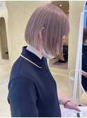 ダブルカラーケアカラーミルクティカラーボブ