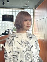 ビグディーサロン(BIGOUDI salon mukonosou) 外ハネレイヤーボブ×ラベンダーホワイト