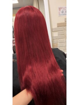アーチフォーヘア 心斎橋店(a-rch for hair) プルエクステで赤髪ロングに!
