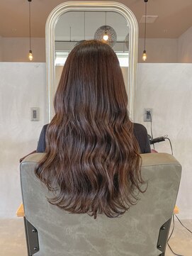 シェル 津山の手店(shel) 透明感抜群！髪質改善艶カラーマロンベージュこなれロング