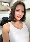 【ROSE】透明感カラー＿オリーブベージュボブ