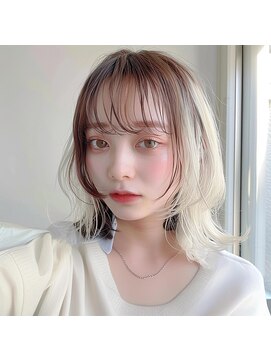 レヴ 草加店(LEV.) 前髪カタログこなれミディウェーブパーマ韓国マッシュ