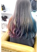レインボーカラー【山口市美容室】【山口市インナーカラー】