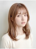 春の明るめカラー ブリーチなし/透明感ケアカラー