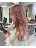 ルーブ トウキョウ(Loob. TOKYO) ハイトーンカラーミルクティーピンクベージュレイヤーカット韓国