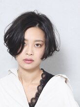 ミッテル(mittell) ショートヘア毛先パーマことりベージュ黒髪ウォーターフォール