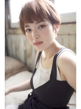 グランアージュ 池袋東口店(grandage) 大人可愛いオン眉オレンジピンク×コンパクトショート池袋