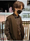 センターパートウルフ