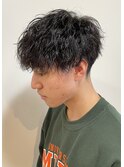 ツイストスパイラル波巻きマッシュパーマ前髪パーマ