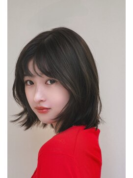 コア 銀座(COA) 韓国風かきあげヨシンモリ/前髪カール/くすみブルー