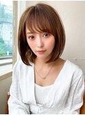 シャギーレイヤー韓国ワンホンヘアシースルーぱっつん前髪