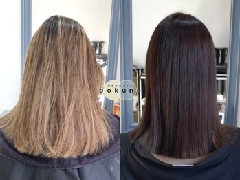 BOKUNO宇都宮店【3月 NEW OPEN（予定）】の写真/指通りなめらか！当店の髪質改善矯正はふんわり柔らかく、ツヤやかな仕上がりです。