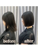 ヘアサロン ドットプラス 町田店(dot. plus) ミルクティーブロンド/ダークブルー/デジタルパーマ/町田