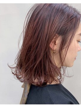 テトヘアー(teto hair) medium［イルミナカラー・コーラル・切りっぱなし・グラデ］