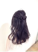アディクシーカラーパープルアッシュのヘアアレンジ