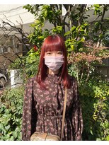 ロイジー(roijir) 表参道roijirワンブリーチRED×顔まわりレイヤー