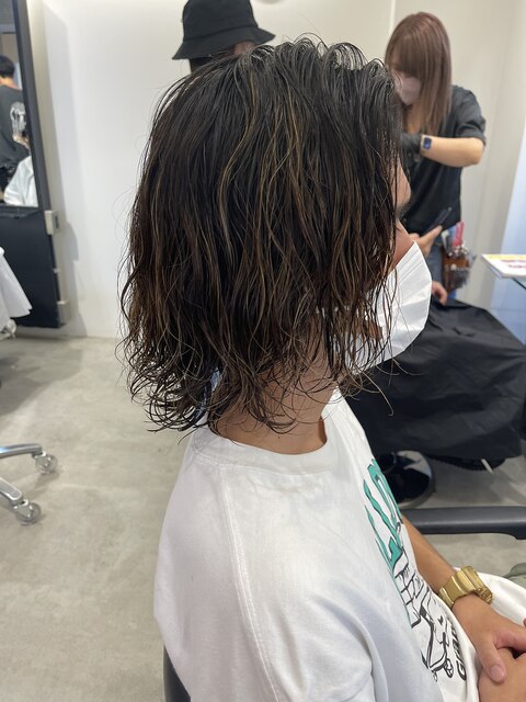 マンバンヘア波巻きスパイラルパーマサーフヘア