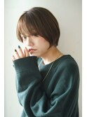 くびレイヤーエモージュグレージュカラーくびれショート【立川】