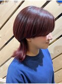個性派 センターパートウルフくらげヘアー
