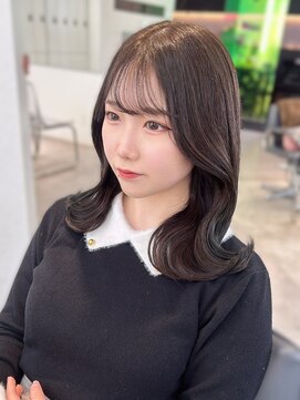 ユーフォリア 渋谷グランデ(Euphoria SHIBUYA GRANDE) 韓国ヘア　くびれヘア　シースルーバング　艶感　グレージュ