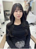 韓国くびれロング レイヤーオルチャン小顔前髪 艶髪 髪質改善