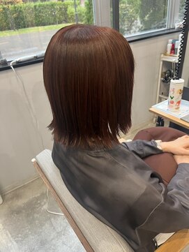 リンダ(LINDA) 秋カラー/オレンジブラウン/切りっぱなしボブ[札幌美容室LINDA]