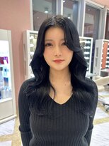 リー 梅田(Lee)&nbsp;arisa/ブリーチ1回/ブルーブラック/ダブルカラー/透明感カラー