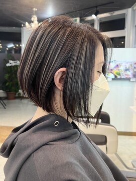 ヘアーアンドビューティーガーデン(HAIR AND BEAUTY GARDEN) 栃木大人ショートボブグレイカラー白髪染め白髪ぼかしハイライト