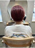 ショート　ハイトーン　チェリーレッド