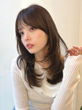 シティーバイローウェ 表参道(City/louwe) ミディアムレイヤーカット/オリーブベージュ/20代30代40代