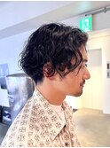 メンズパーマミディアム襟足すっきりミディアムパーマ