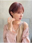 Aimee町田 ピンクブラウン×丸みショート