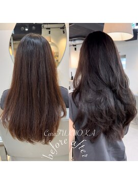 ショコラグレージュ&レイヤーカット《福岡透明感カラー》