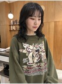 ニュアンスパーマウルフレイヤーハッシュカットココアブラウン
