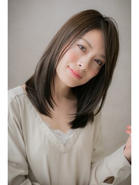 カバーヘア ブリス 川口(COVER HAIR bliss) ローライト＊前下がりワンカール小顔セミディZ川口20代30代40代